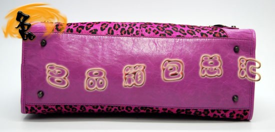 084328A Balenciaga女包 進口牛皮經典時尚女包 巴黎世家手提包 玫紅色