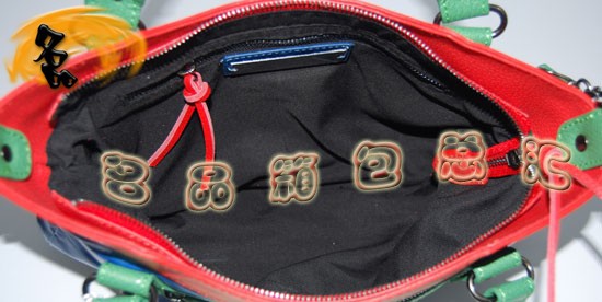 084331 巴黎世家手提包 Balenciaga女包 進口牛皮經(jīng)典時尚女包 藍紅綠色