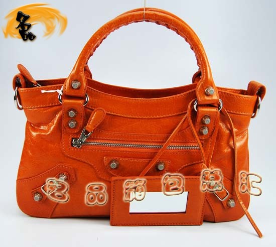 084331SA Balenciaga單肩包 巴黎世家手提包 進口牛皮經典時尚女包 橙色