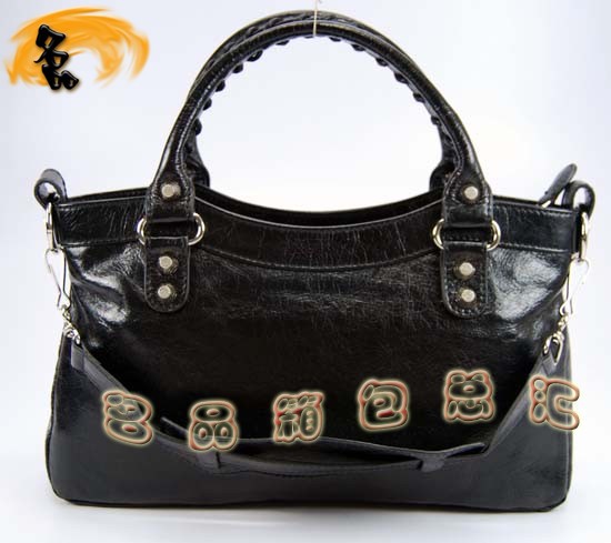 084324 Balenciaga手提包 巴黎世家單肩包 進口牛皮經典時尚女包 黑色