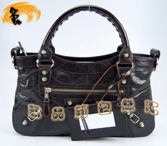 084331SA Balenciaga女包 巴黎世家單肩包 進口牛皮經典時尚手提包 深啡色