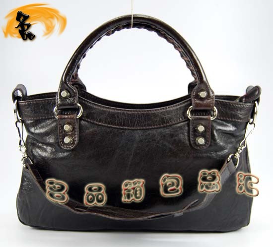 084331SA Balenciaga女包 巴黎世家單肩包 進口牛皮經典時尚手提包 深啡色