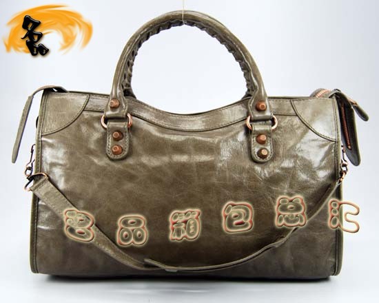 084332C Balenciaga手提包 巴黎世家單肩包 進(jìn)口牛皮經(jīng)典時(shí)尚女包 銀灰色