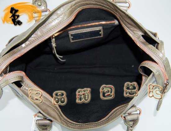 084332C Balenciaga手提包 巴黎世家單肩包 進(jìn)口牛皮經(jīng)典時(shí)尚女包 銀灰色