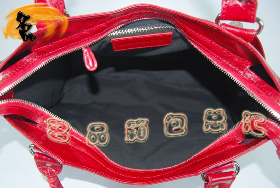 084332A Balenciaga機車包 巴黎世家單肩包 進口牛皮經典時尚女包 手提包 大紅色
