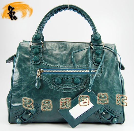 084358 Balenciaga女包 巴黎世家手提包 進(jìn)口牛皮經(jīng)典時(shí)尚女包 寶藍(lán)色