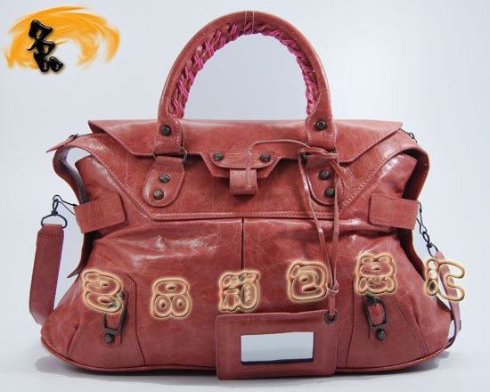 084668 Balenciaga單肩包 巴黎世家手提包 進口牛皮經典時尚女包 粉紅色