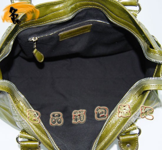 084828 Balenciaga單肩包 巴黎世家手提包 進口牛皮經典時尚女包 機車包 軍綠色