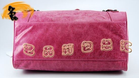 084616 Balenciaga機車包 巴黎世家單肩包 進口牛皮經典時尚女包 粉紅色