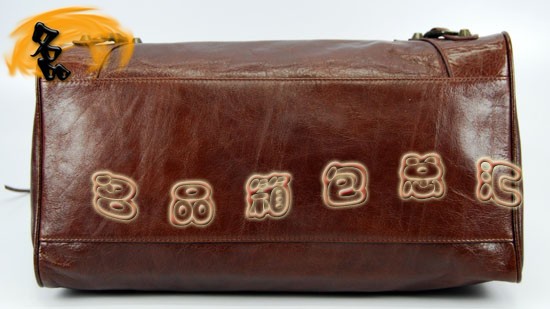 084616 Balenciaga機車包 巴黎世家單肩包 進口牛皮經典時尚女包 啡色