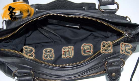 103208 Balenciaga單肩包 巴黎世家機車包 進口油皮時尚女包 手提包 黑色