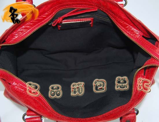 115748S 巴黎世家機車包 Balenciaga單肩包 進口油皮時尚女包 手提包 大紅色