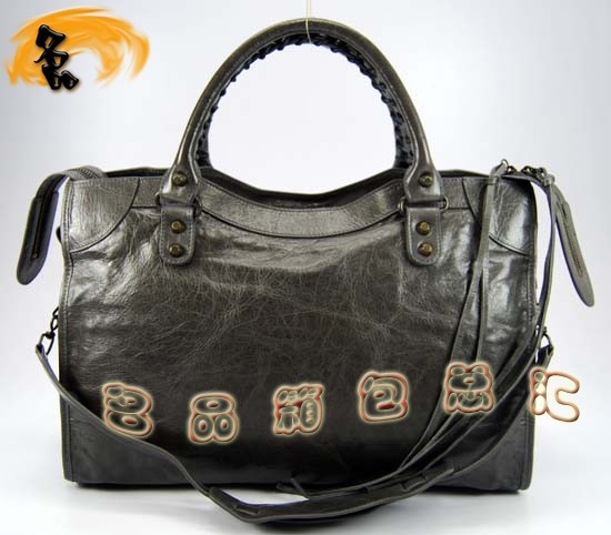 115748L 巴黎世家單肩包 Balenciaga機(jī)車包 進(jìn)口油皮時(shí)尚女包 手提包 深銀灰色