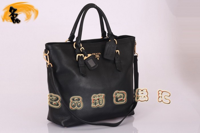 BN1795 普拉達最新款牛皮女士手提包 Prada時尚休閑女包 Prada斜挎包 黑色