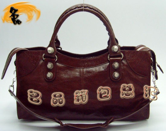 173082A Balenciaga單肩包 進(jìn)口牛皮經(jīng)典時(shí)尚女包 巴黎世家手提包 深啡色