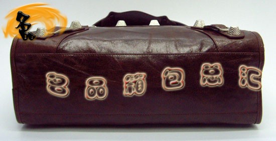 173084A Balenciaga手提包 巴黎世家單肩包 進口牛皮經典時尚女包 機車包 深啡色