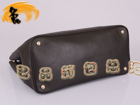 BN1844 最Prada新款十字紋進口牛皮女包 普拉達手提包 Prada手提包 啡色