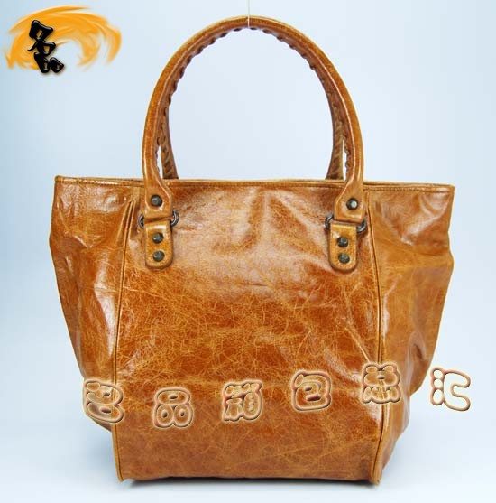 228750 Balenciaga手提包 巴黎世家單肩包 進口牛皮經典時尚女包 駝色
