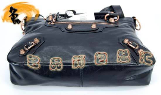 240557C 巴黎世家單肩包 Balenciaga機車包 進口油皮時尚女包 手提包 黑色