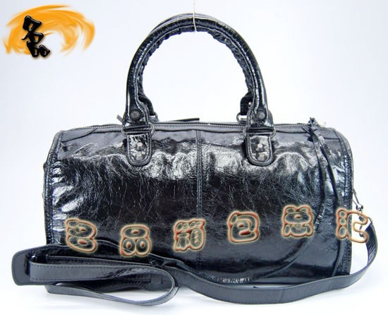 421423 巴黎世家單肩包 進口油皮時尚女包 Balenciaga手提包 機車包 黑色