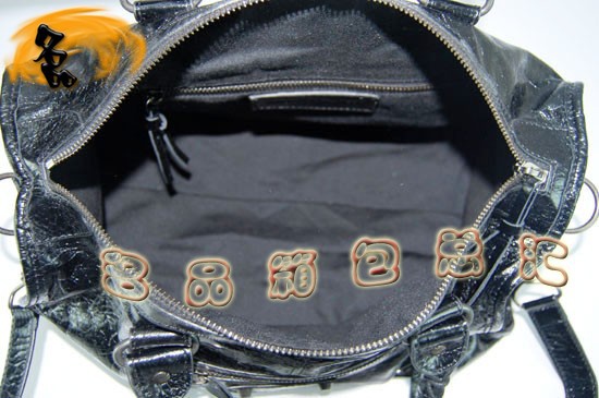 421423 巴黎世家單肩包 進口油皮時尚女包 Balenciaga手提包 機車包 黑色