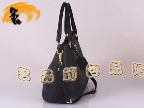 BR4391 新款時尚女士休閑包 Prada斜挎包 普拉達手提包 進口牛皮女包 黑色