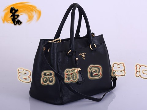 BR4393 Prada斜挎包 普拉達手提包 新款時尚女士休閑包 進口牛皮女包 黑色