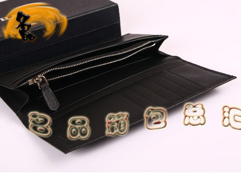 M836A Prada最新款 普拉達男士長款錢夾 Prada錢包 Prada錢夾 黑色