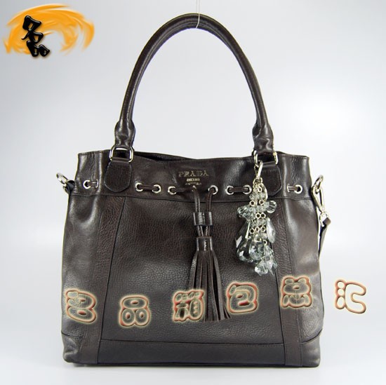 5669 Prada女包 普拉達斜挎包 Prada時尚休閑女士單肩包 最新款女包 深啡色