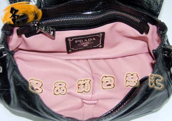 29245 Prada手拎包 普拉達單肩包 Prada時尚休閑豬鼻包 最新款女包 黑色