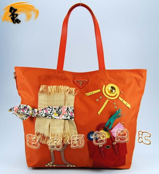 89277 Prada女包 普拉達手提包 Prada時尚休閑女包 最新款單肩包 橙色