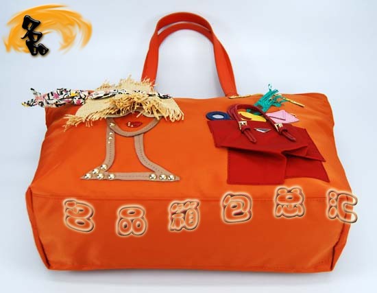 89277 Prada女包 普拉達手提包 Prada時尚休閑女包 最新款單肩包 橙色