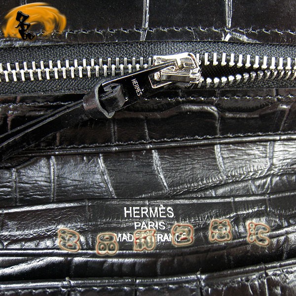 H006 Hermes卡包 愛(ài)馬仕經(jīng)典H扣兩折短款錢夾 Hermes卡夾 鱷魚紋女士錢包 黑色