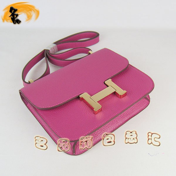 017 愛(ài)馬仕 新款H扣單肩包 Hermes Constancec系列 經(jīng)典款兩用女包 桃紅色復(fù)古斜挎包