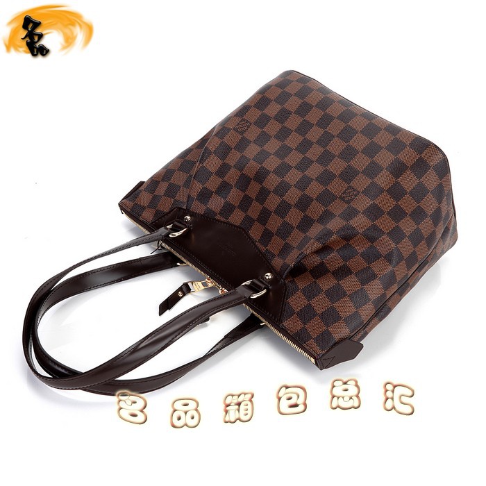 N41102 LV最新款 LV棋盤(pán)格女包 單肩包 LV格仔系列女士休閑包 咖啡色