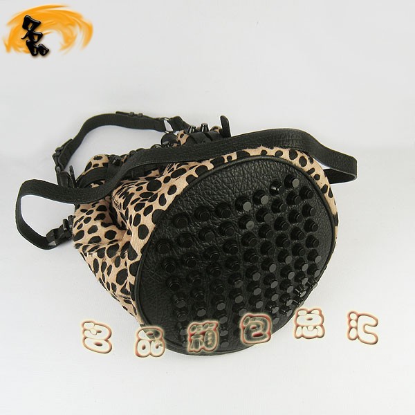 63462 水桶包 Alexander Wang最新款女士單肩包 斜挎包 亞利山大王女包 豹紋馬毛 啡色