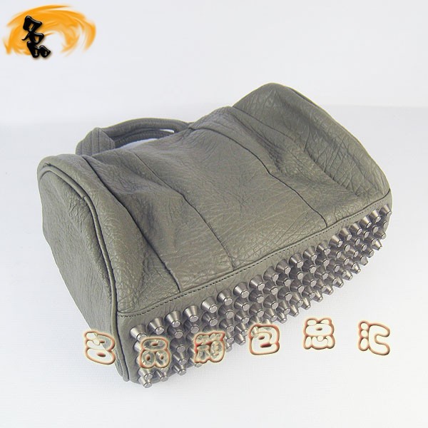 63460 Alexander Wang最新款時尚女士手提包 亞利山大王朋克柳釘女包 灰色