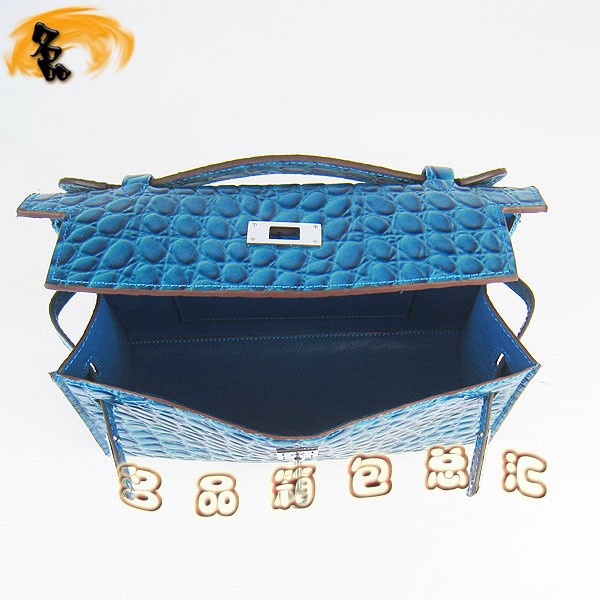 H008 最新款Hermes女包 手提包 愛馬仕晚宴包 Hermes Kelly Bag 凱莉包 石頭紋 中藍色