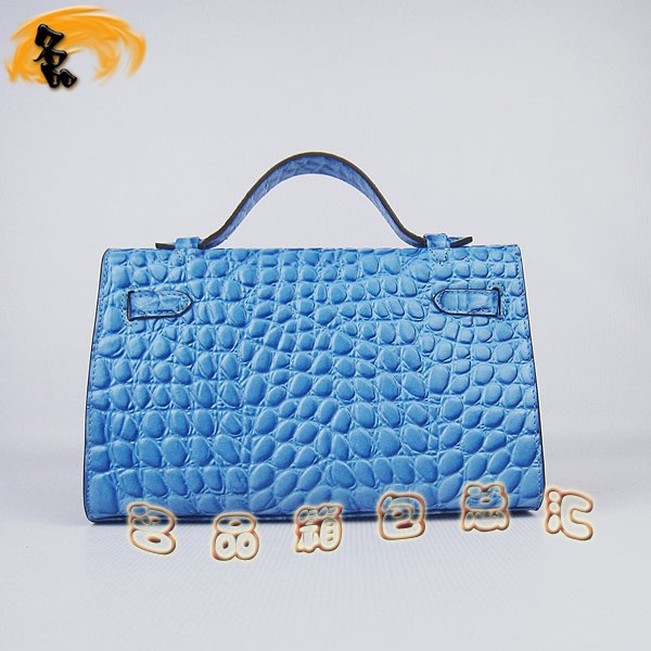 H008 最新款Hermes女包 手提包 愛馬仕晚宴包 Hermes Kelly Bag 凱莉包 石頭紋 淺藍(lán)色