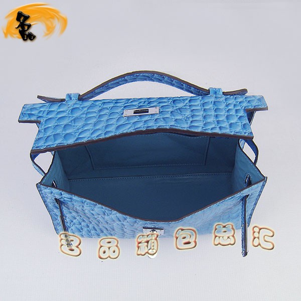 H008 最新款Hermes女包 手提包 愛馬仕晚宴包 Hermes Kelly Bag 凱莉包 石頭紋 淺藍(lán)色