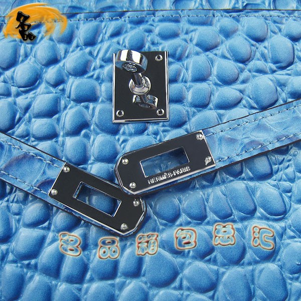 H008 最新款Hermes女包 手提包 愛馬仕晚宴包 Hermes Kelly Bag 凱莉包 石頭紋 淺藍(lán)色