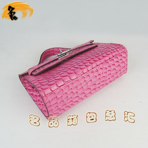 H008 最新款Hermes女包 手提包 愛馬仕晚宴包 Hermes Kelly Bag 凱莉包 石頭紋 桃紅色