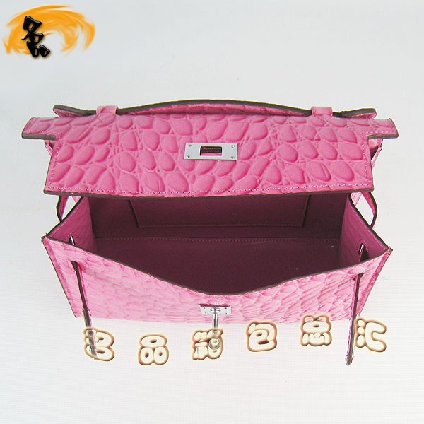 H008 最新款Hermes女包 手提包 愛馬仕晚宴包 Hermes Kelly Bag 凱莉包 石頭紋 桃紅色