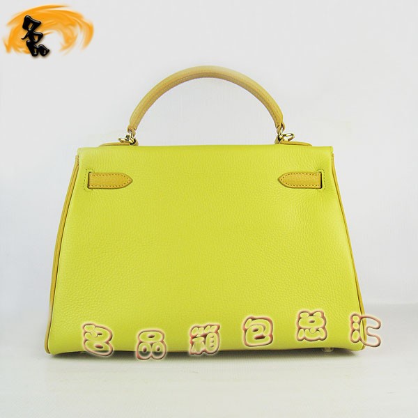 6108 凱莉包 Hermes女包 手提包 愛馬仕斜挎包 Hermes Kelly Bag 配色荔枝紋 綠橙黃色金扣