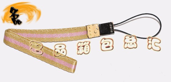 07168R Gucci手機掛飾 Gucci飾品 Gucci手機鏈 古奇最新款掛件 織帶 黃配粉色