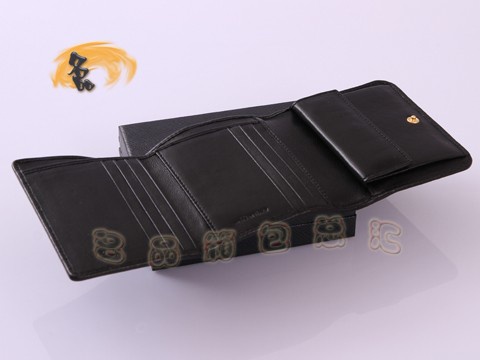 1M0176 Prada最新款羊皮褶皺三折錢包 Prada錢包 普拉達錢夾 Prada女包 黑色