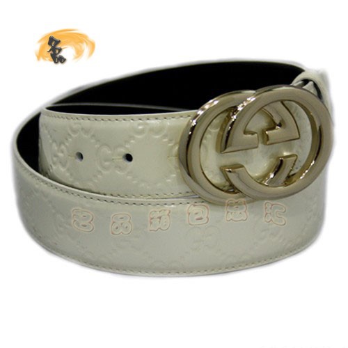 170854 Gucci皮帶 Gucci腰帶 Gucci經典款漆皮時尚女士皮帶 古奇牛皮女士皮帶 白色