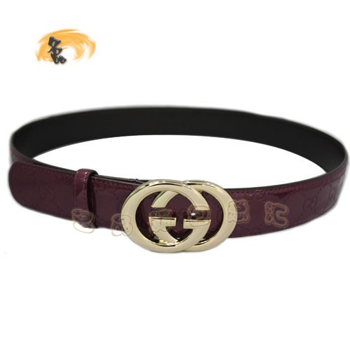 170854 Gucci皮帶 Gucci腰帶 Gucci經(jīng)典款漆皮時(shí)尚女士皮帶 古奇牛皮女士皮帶 紫色