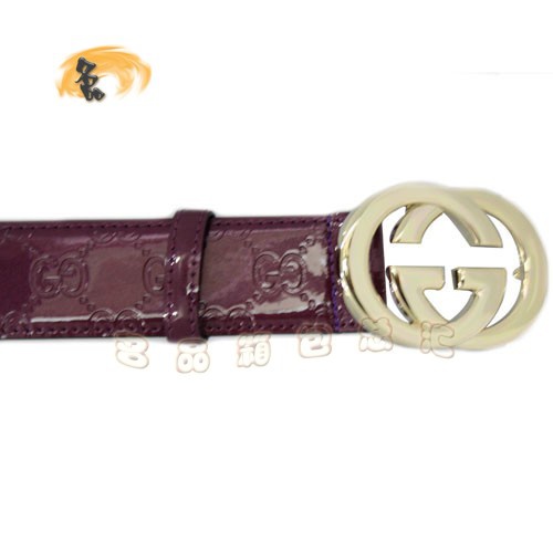 170854 Gucci皮帶 Gucci腰帶 Gucci經(jīng)典款漆皮時(shí)尚女士皮帶 古奇牛皮女士皮帶 紫色