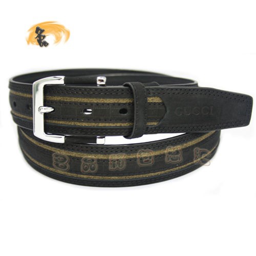 123 Gucci皮帶 Gucci腰帶 Gucci經典款男士皮帶 古奇進口牛皮時尚休閑皮帶 黑色